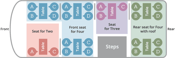 Seat map restaurant bus