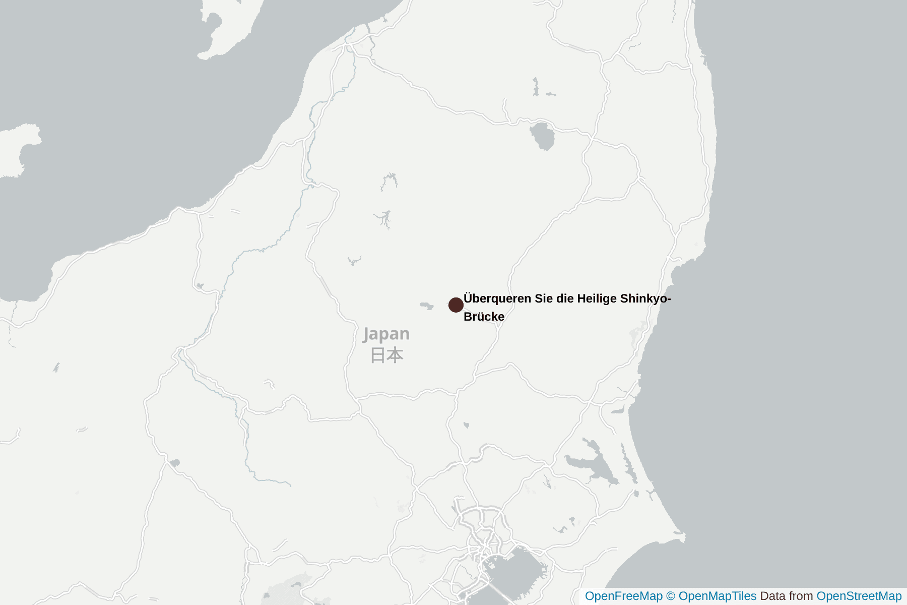 Karte von Überqueren Sie die Heilige Shinkyo-Brücke